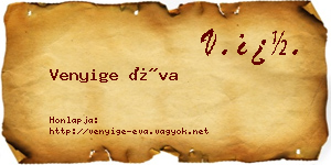 Venyige Éva névjegykártya